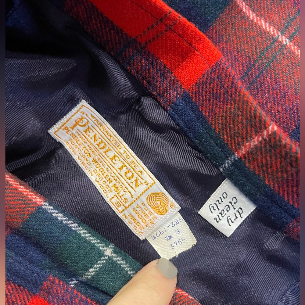 Vintage 1970’s Pendleton 100% Virgin Wool Tartan Plaid Wrap Skirt - Picture 4 of 14